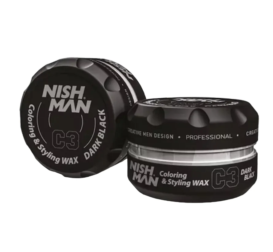 Nish Man Styling Wax Dunkel Schwarz