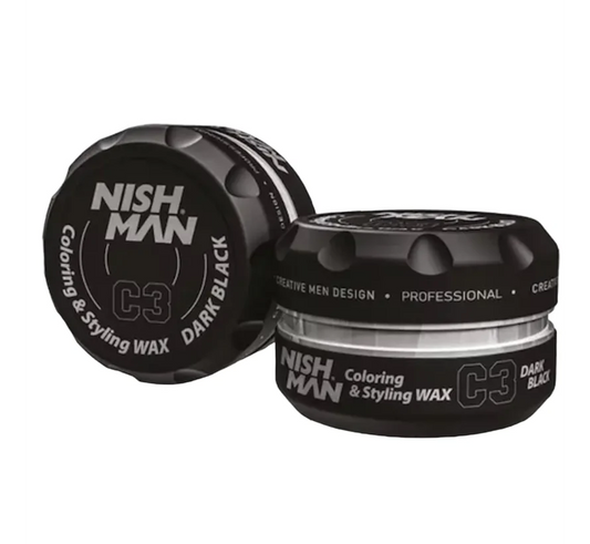 Nish Man Styling Wax Dunkel Schwarz