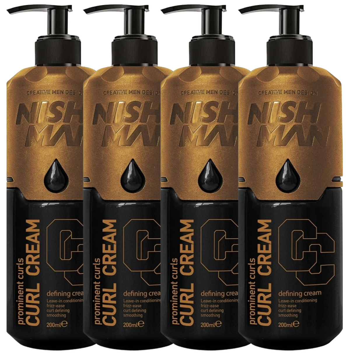 Nish Man Crème Bouclante 200ml Lot de 4