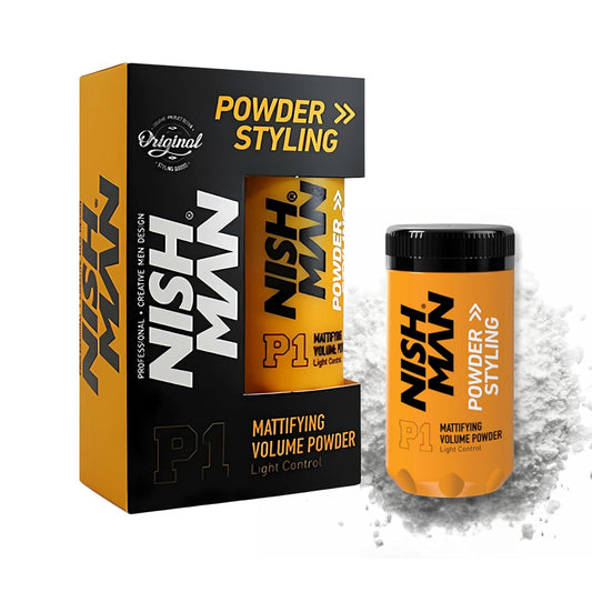 Nish Man P1 Poudre Coiffante FIXATION LÉGÈRE - 20g - Lot de 6