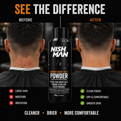 Nish Man Barber Shave Talc Poudre 180g