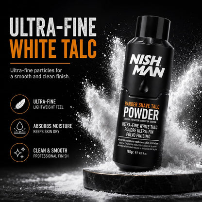 Nish Man Barber Shave Talc Poudre 180g