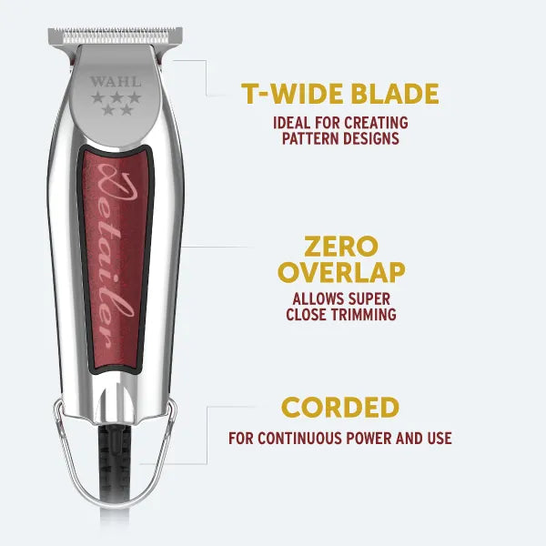 Wahl Detailer 5-Star T-Wide 40,6mm Chrom/Rot